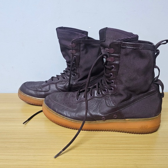 Nike Mens SF Air Force 1 High Deep Burgundy‎ Sneaker Shoes 864024-600 Size 11 - Picture 3 of 11